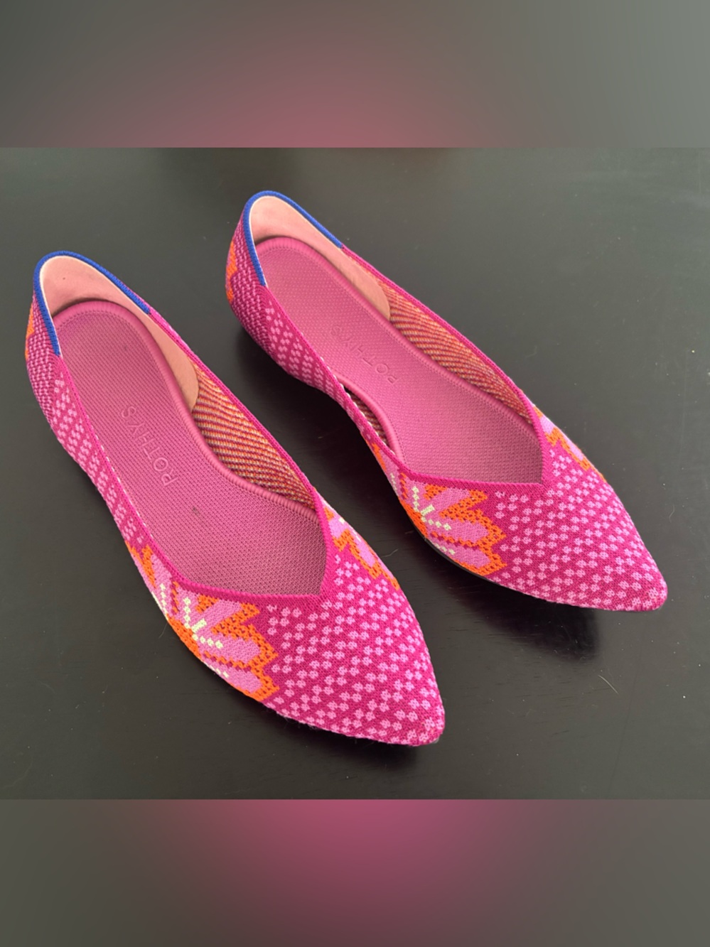 Rothy’s The Point • Pink Birdseye Knit • Size 8.5 • Rare Retired Colorway